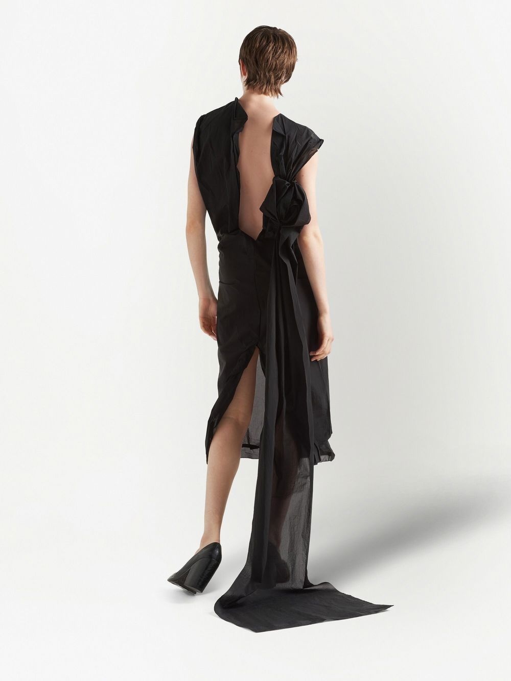 drape-detail midi dress - 3