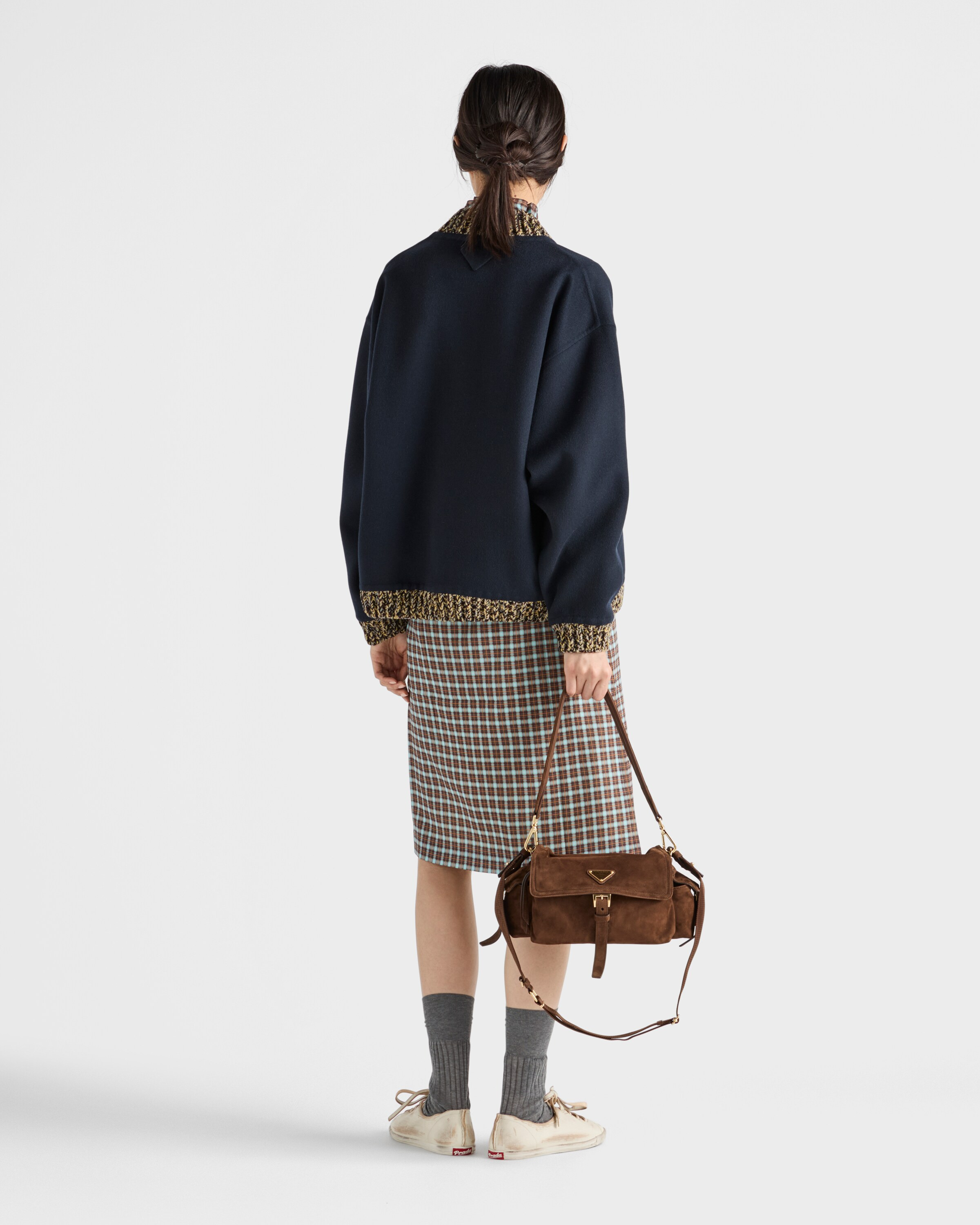 Checked stretch georgette skirt - 5