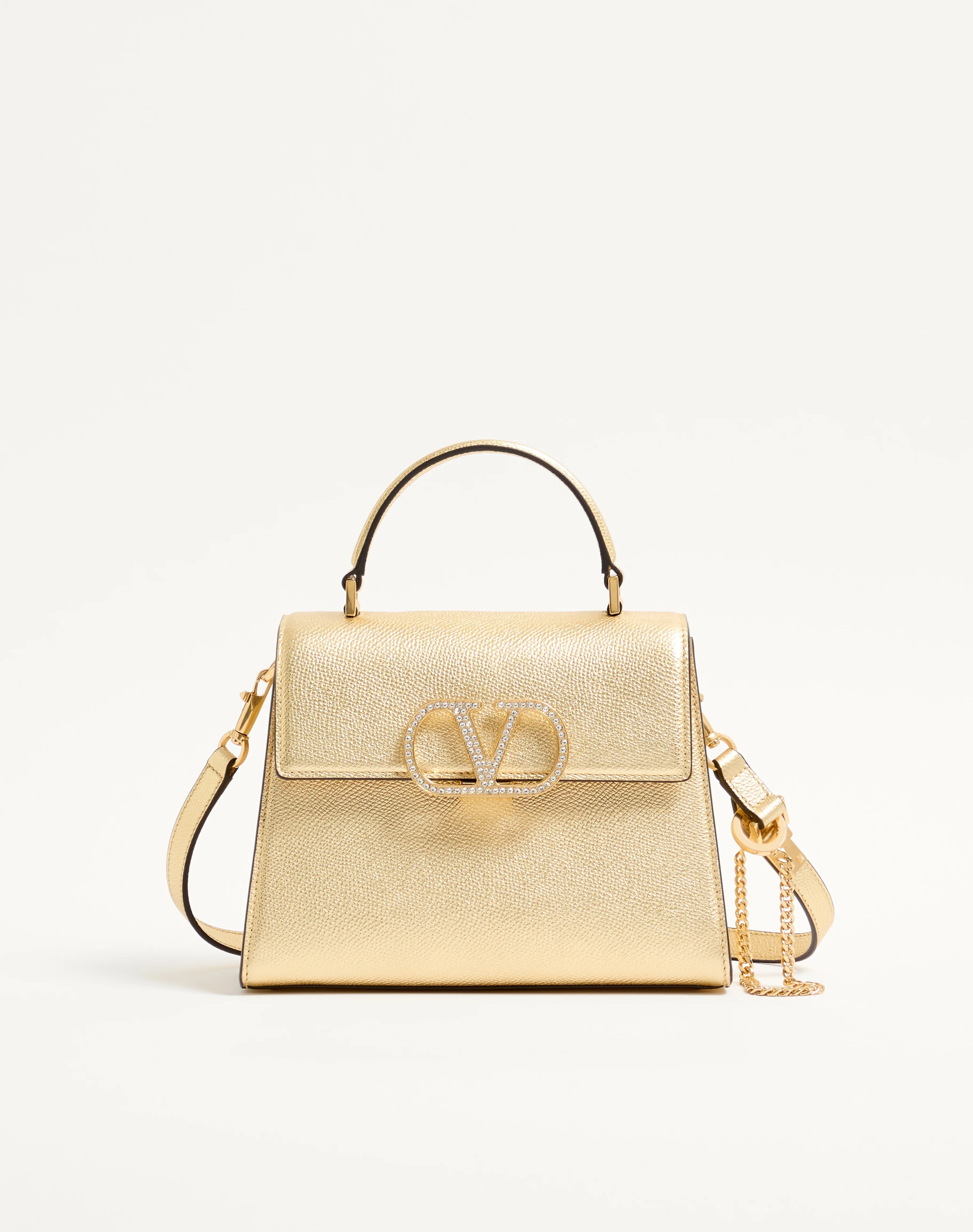 VALENTINO GARAVANI VSLING SMALL HANDBAG IN LAMINATED CALFSKIN WITH JEWEL LOGO - 1