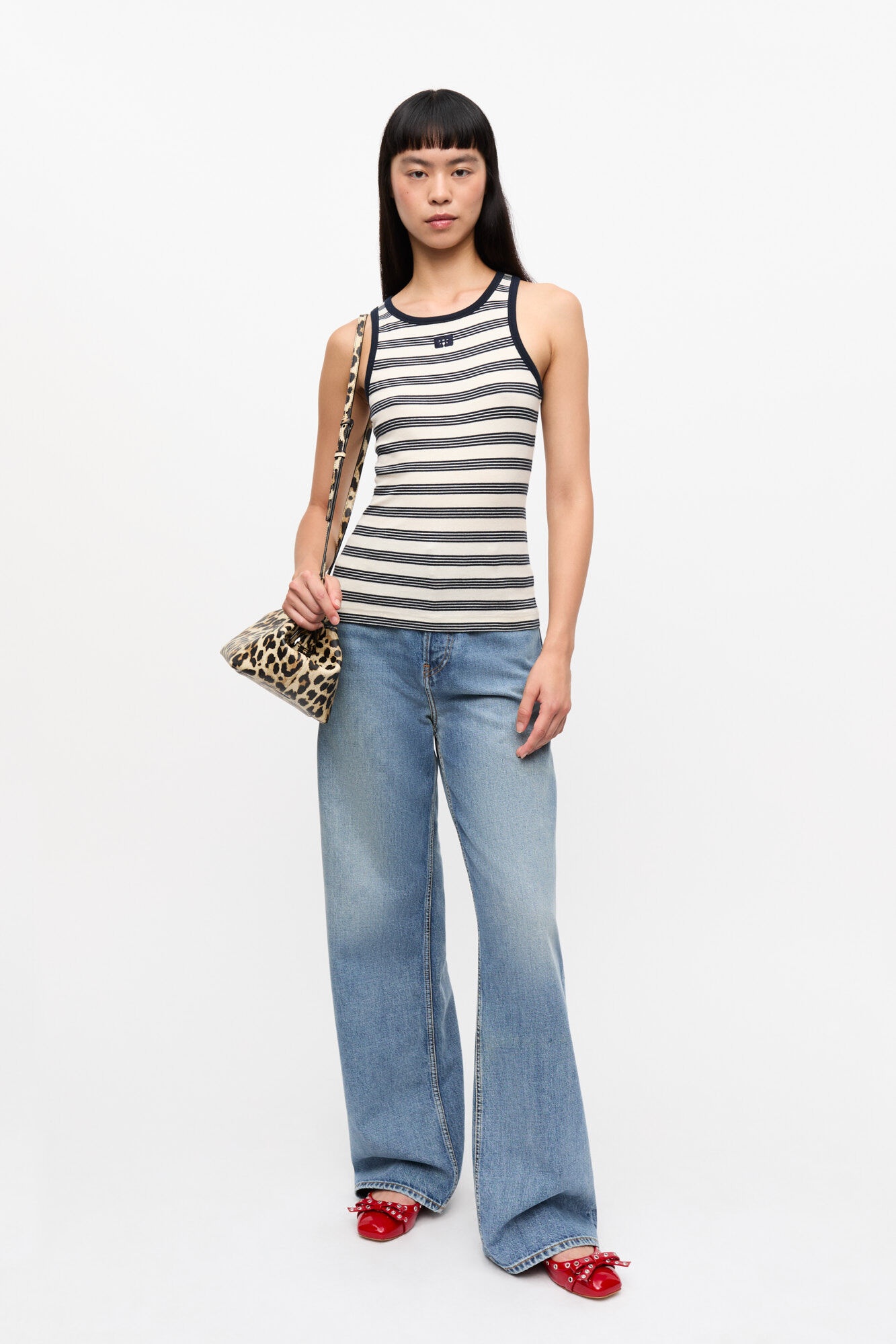 STRIPED SOFT COTTON RIB TANK TOP - 4