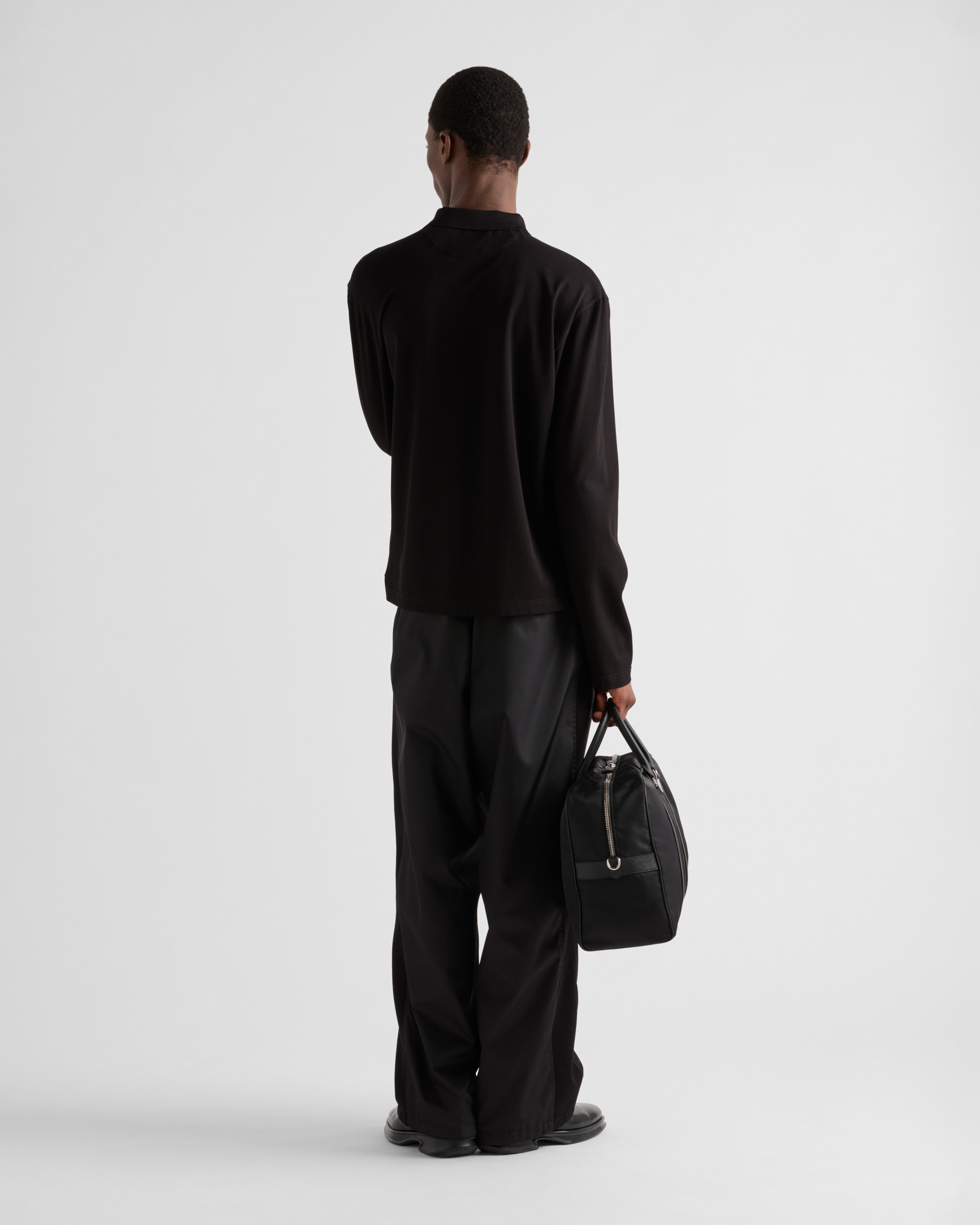 Long-sleeved piqué and Re-Nylon polo shirt - 5
