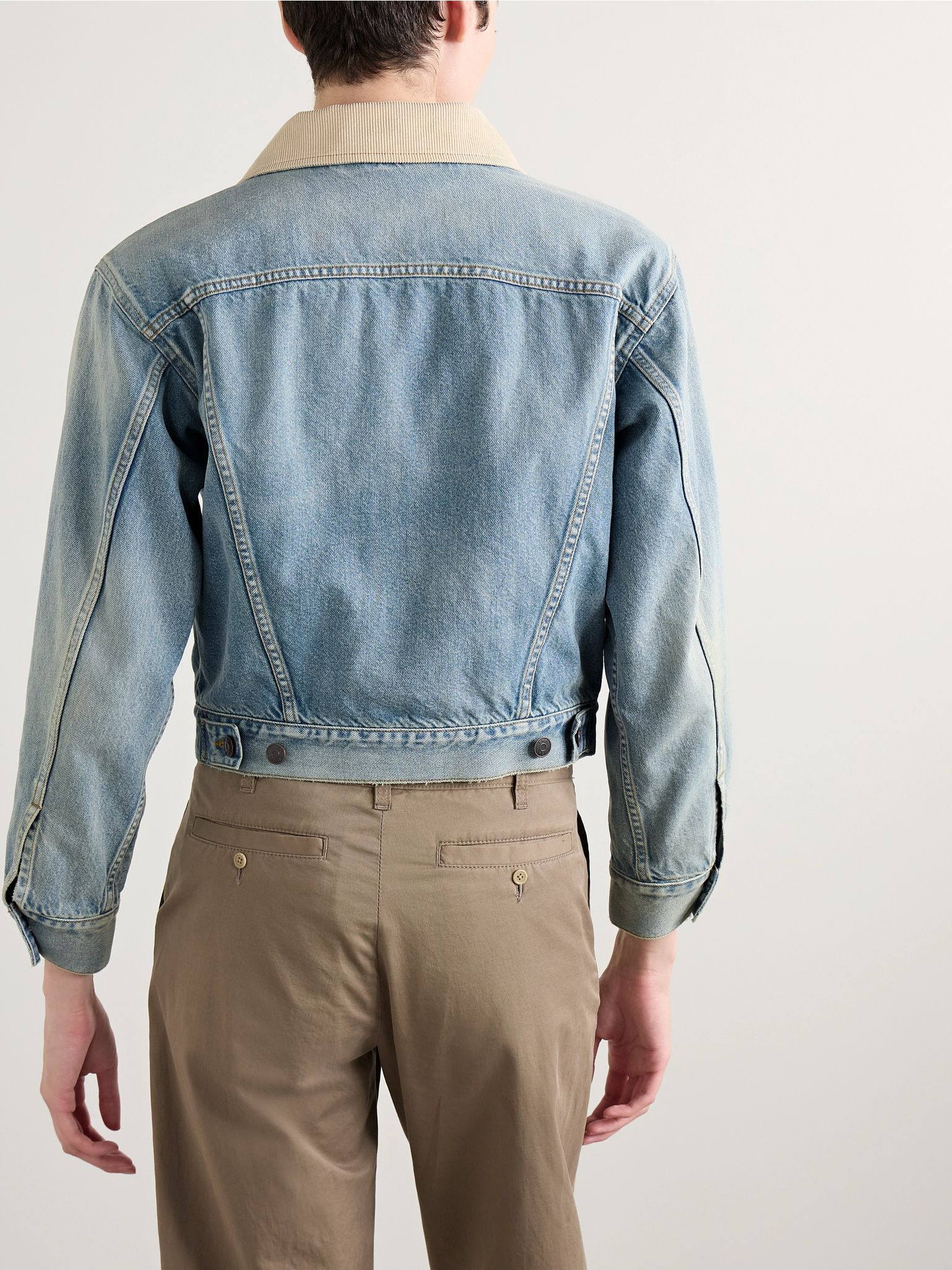 Joras twill-trimmed denim jacket Blue - 4