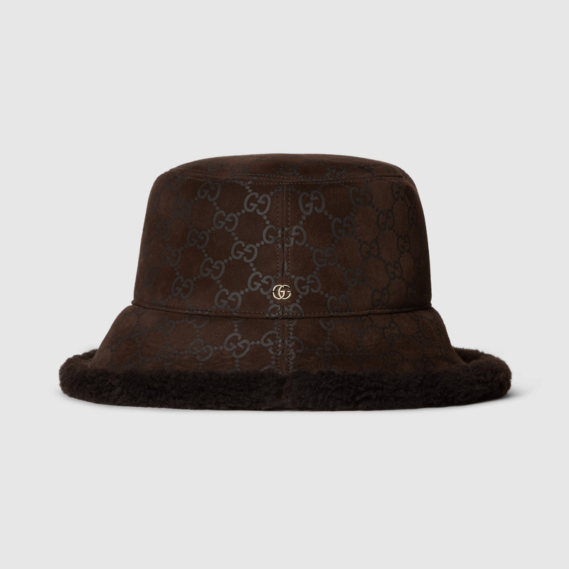 GG suede and merino wool hat 4