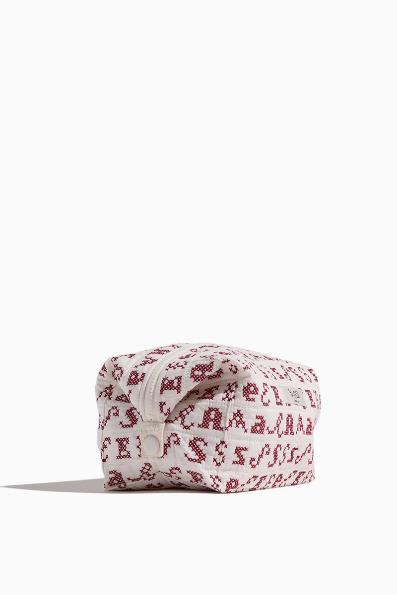 Sea Kit Embroidery Cosmetic Case in Cream outlook