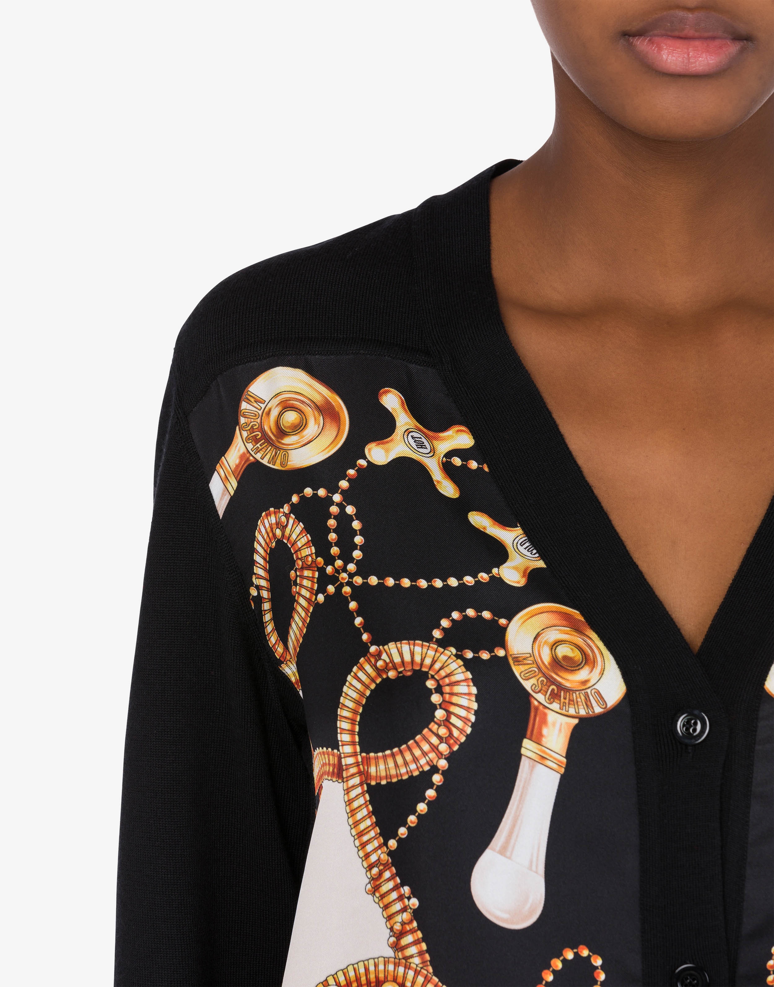FAUCETS PRINT WOOL AND SILK CARDIGAN - 4