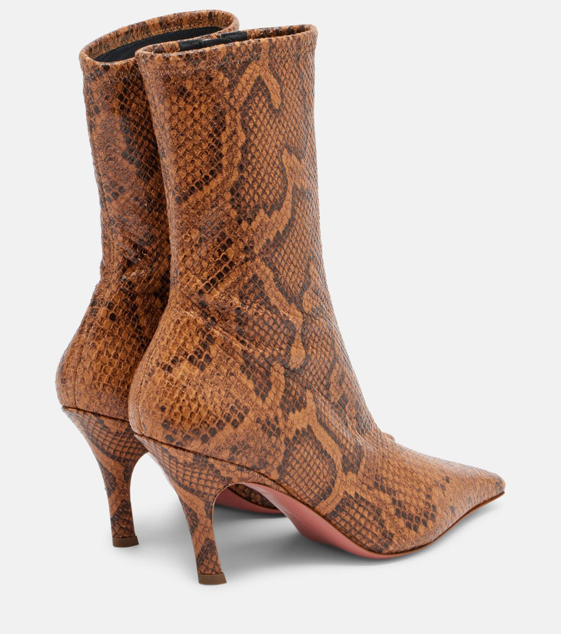 Amina Muaddi Jamie snake-effect leather ankle boots outlook