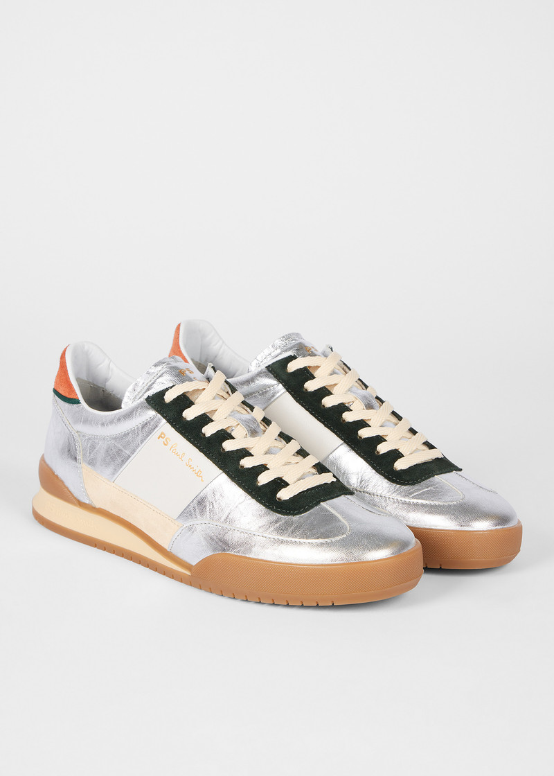 Women's Leather Silver 'Dover' Retro Gum Trainers 4