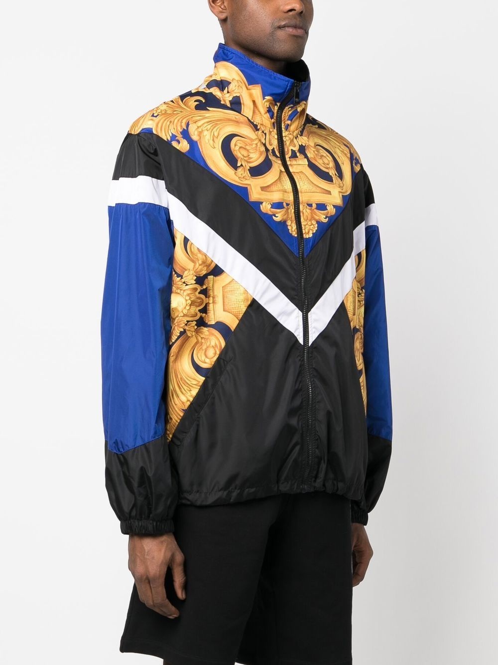 Baroque-print zip-up jacket - 3