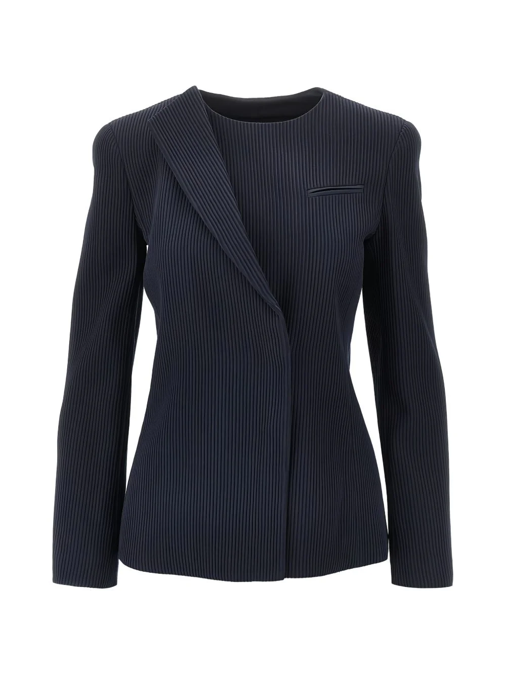 asymmetric ribbed blazer - 1