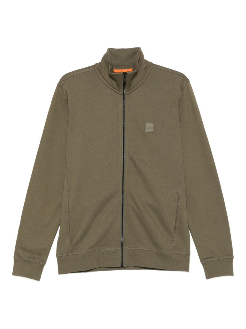 zip-neck logo sweatshirt 1