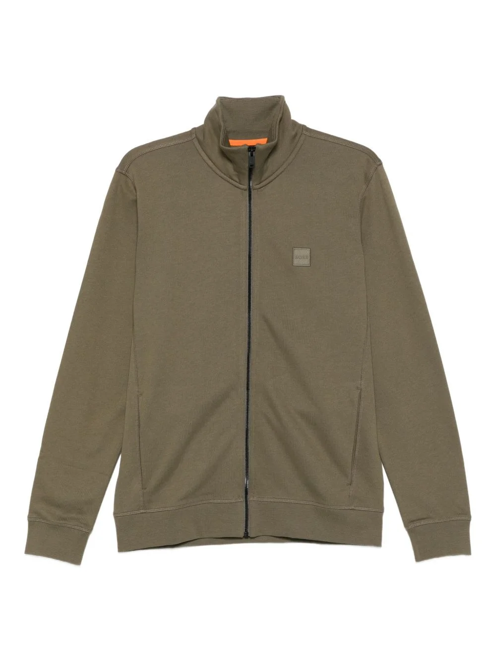 zip-neck logo sweatshirt - 1