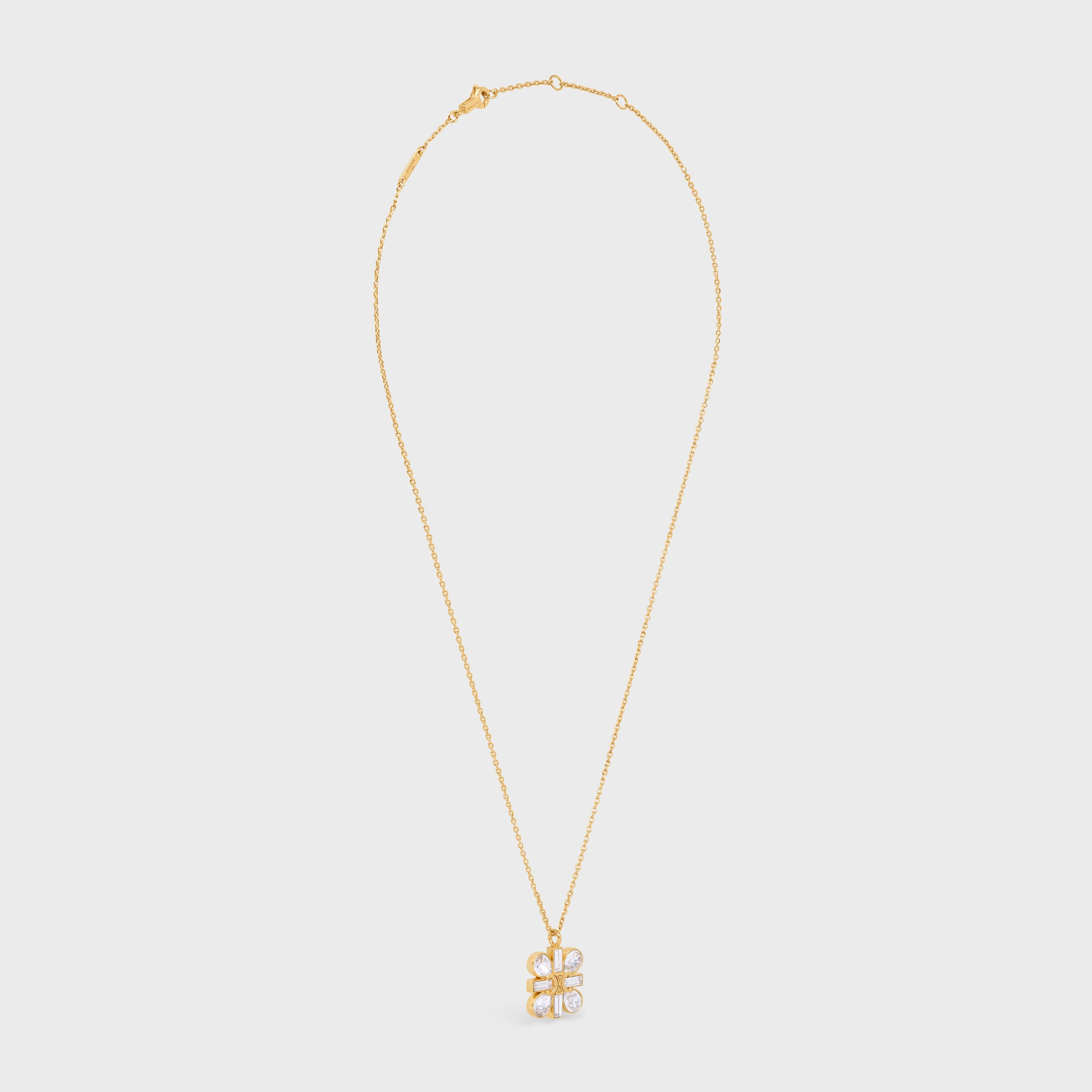 Celine Daisy Necklace in Strass and Brass with Gold Finish - 3