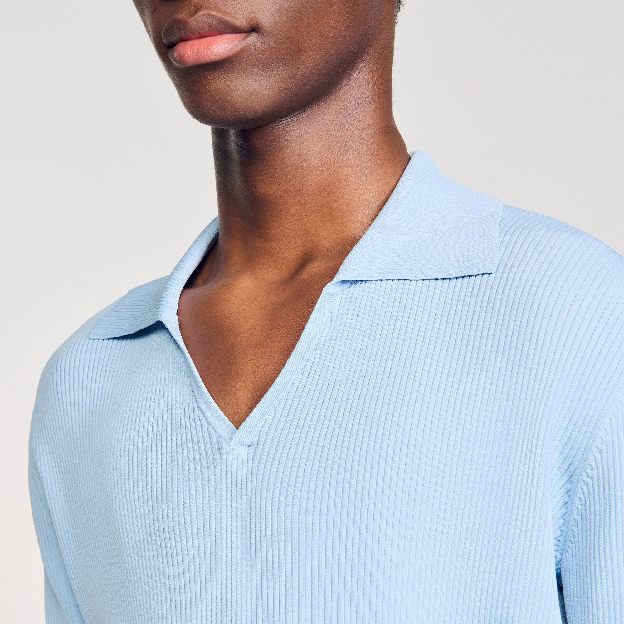 RIB KNIT POLO SHIRT - 3