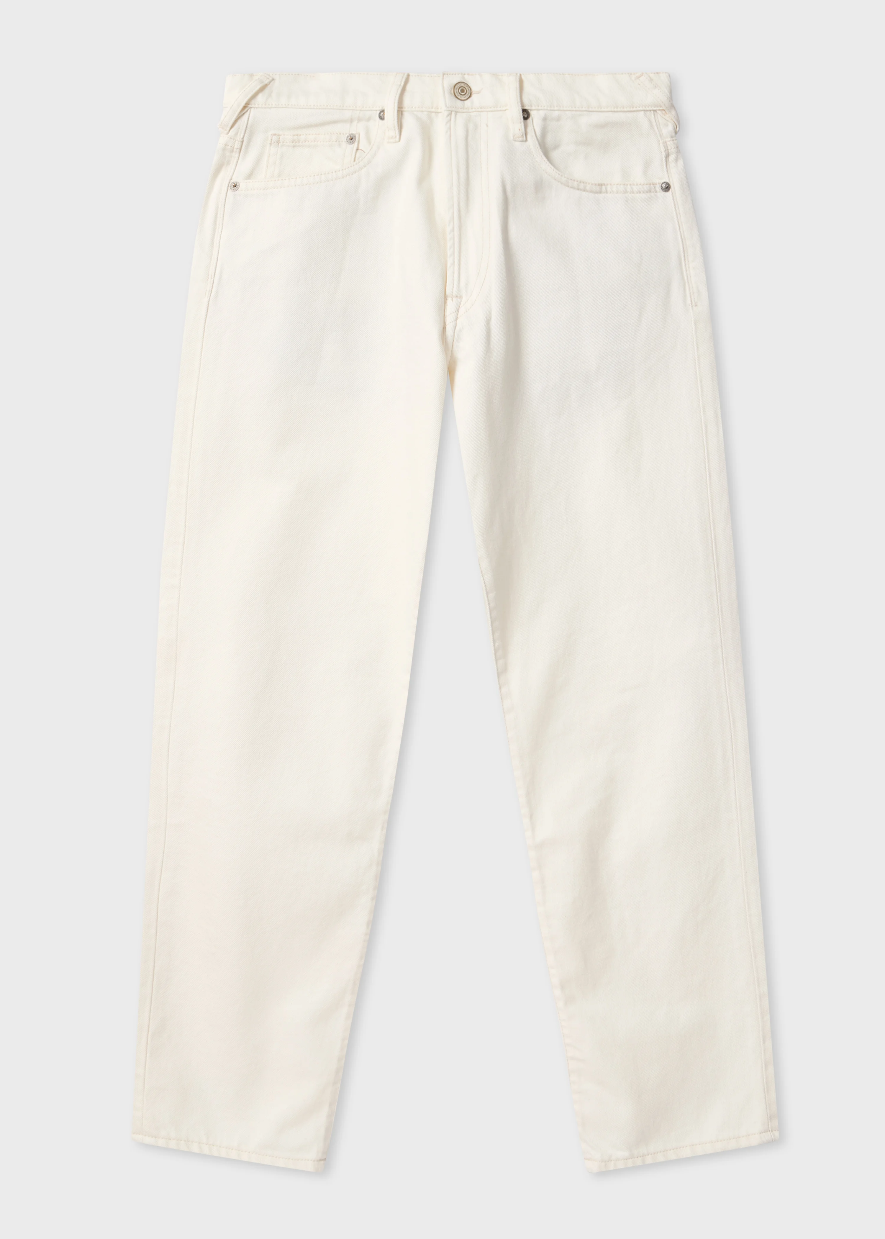 Relaxed Tapered-Fit White Jeans - 1