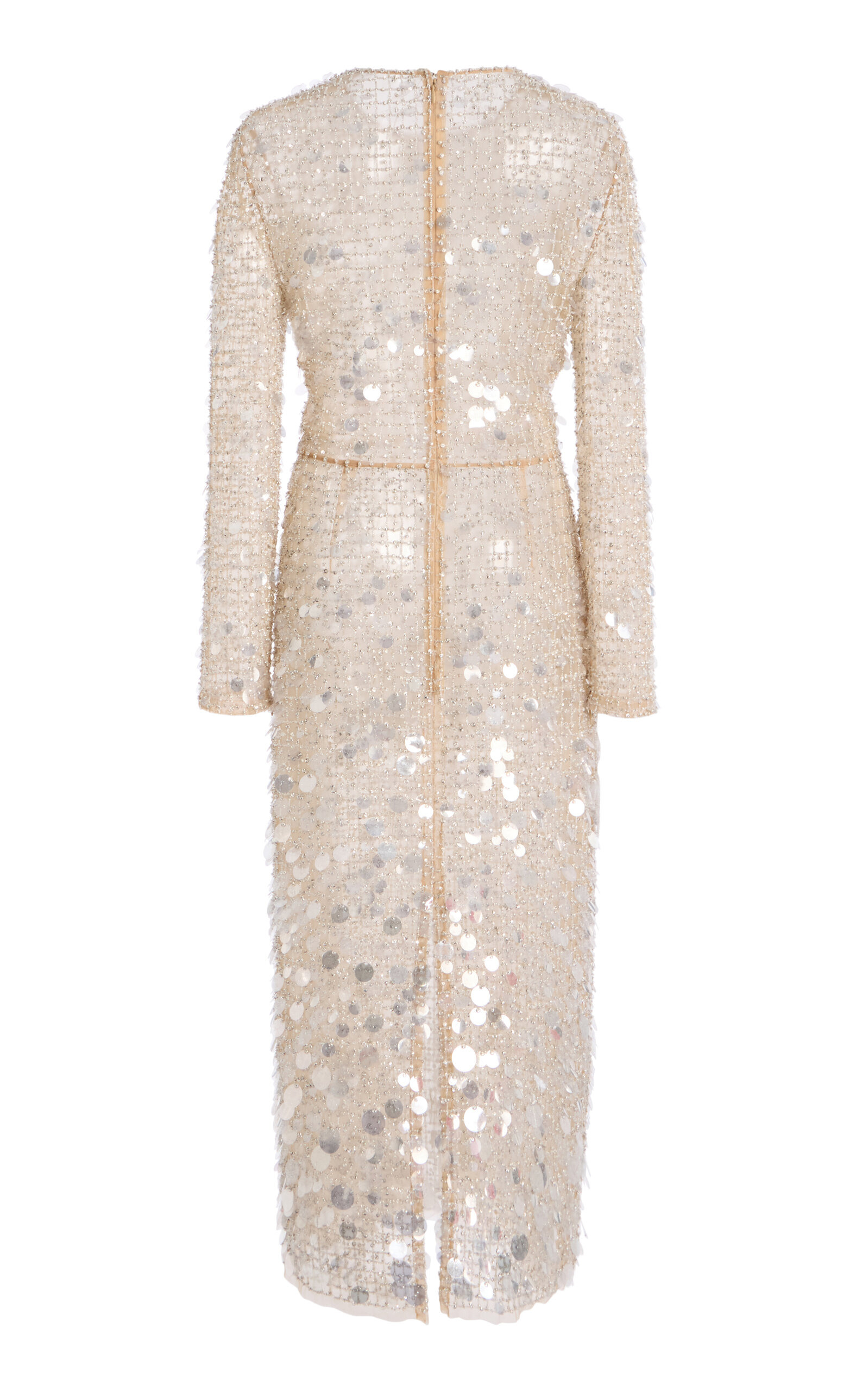 Paillette-Embellished Midi Dress nude - 3