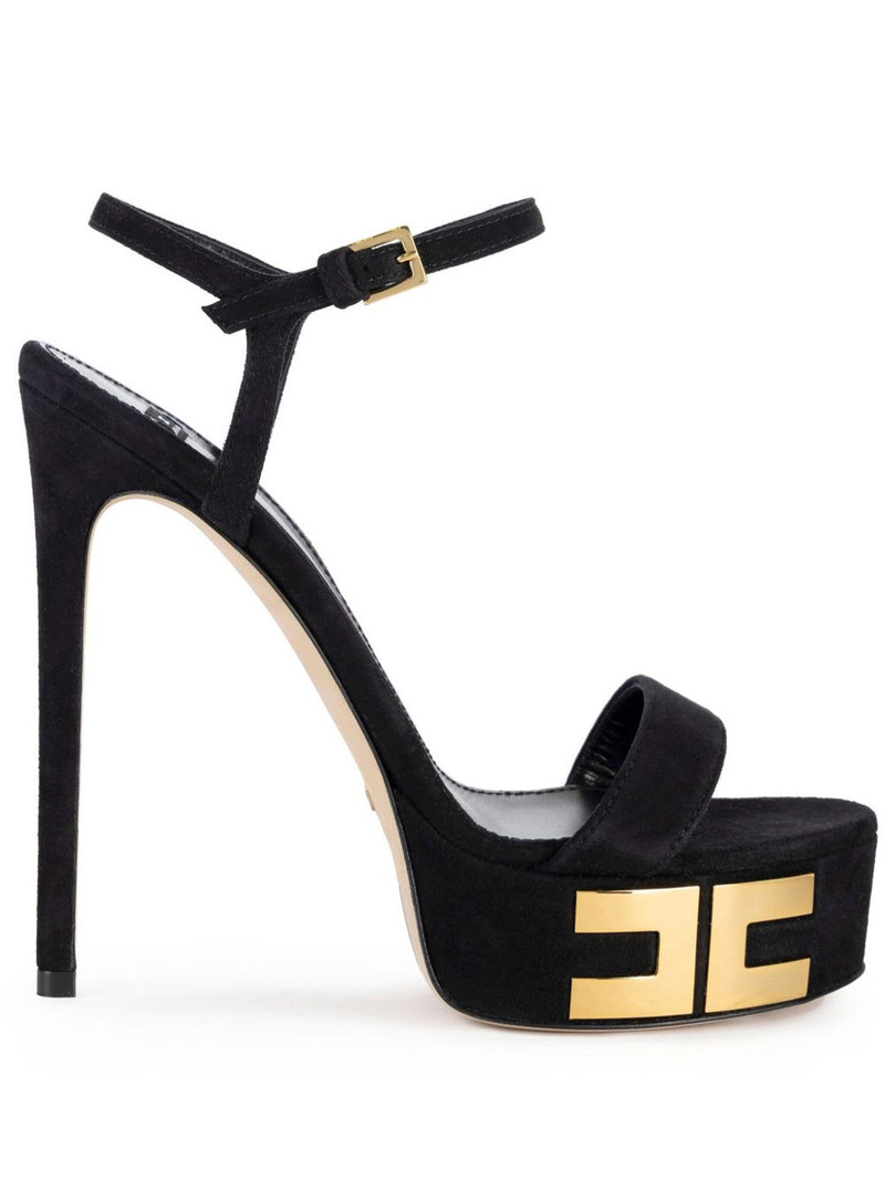 135mm logo-appliqué suede sandals 1