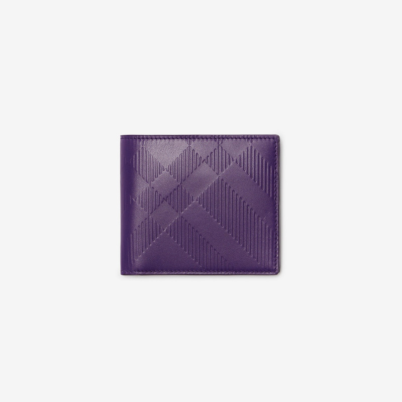 Check Leather Bifold Coin Wallet 1