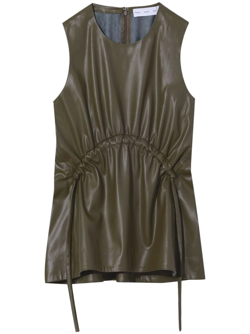 sleeveless faux-leather top - 1