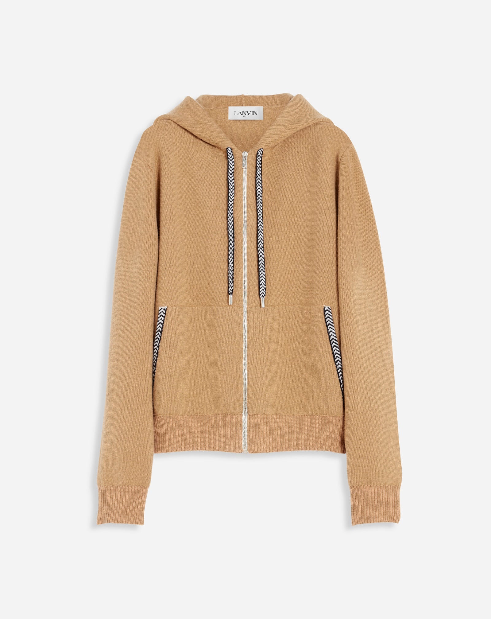 KNIT ZIP-UP CURB HOODIE - 1