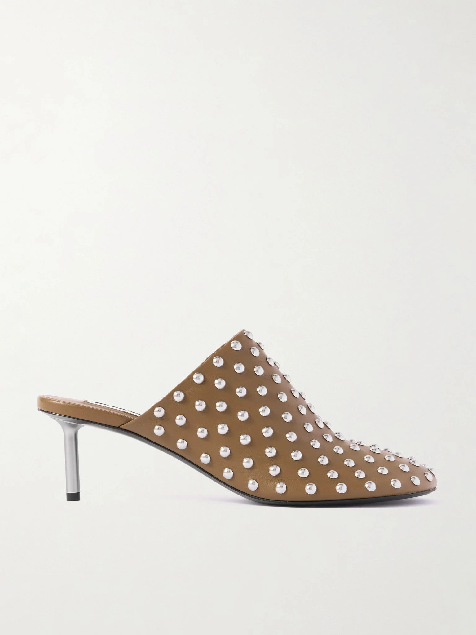 Studded leather mules Tan - 1