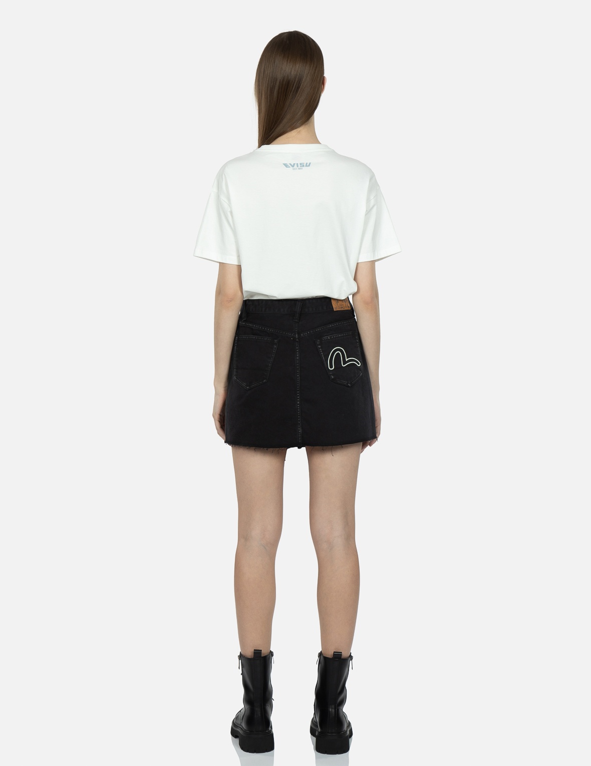 SEAGULL EMBROIDERY RECONSTRUCTED DENIM SKIRT - 6