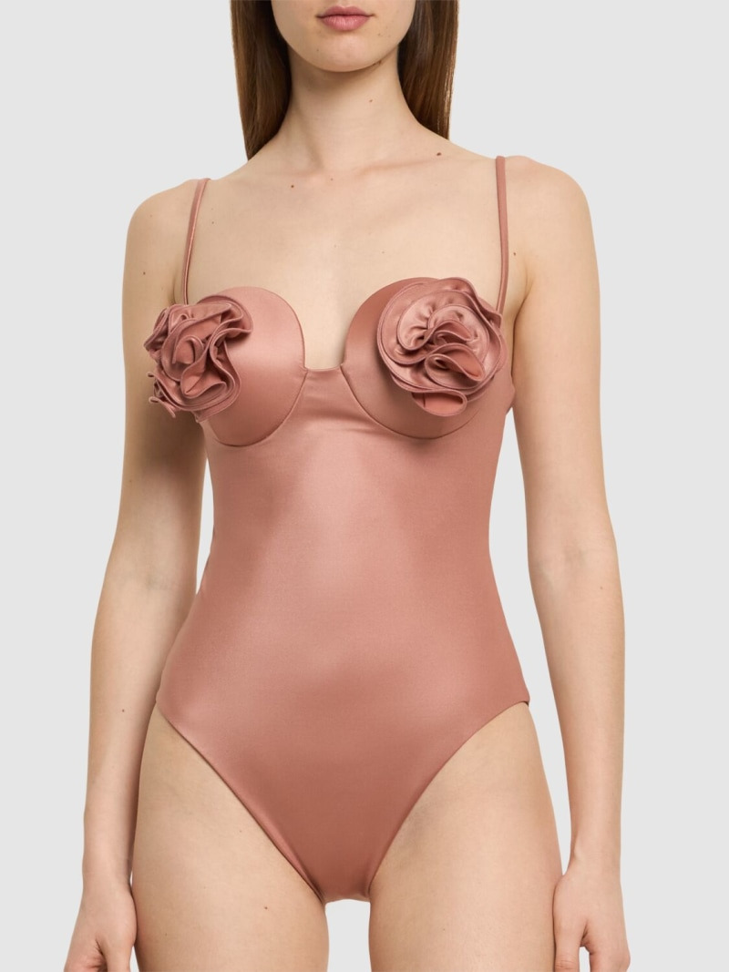 MAGDA BUTRYM Lycra 3d flower one piece swimsuit
