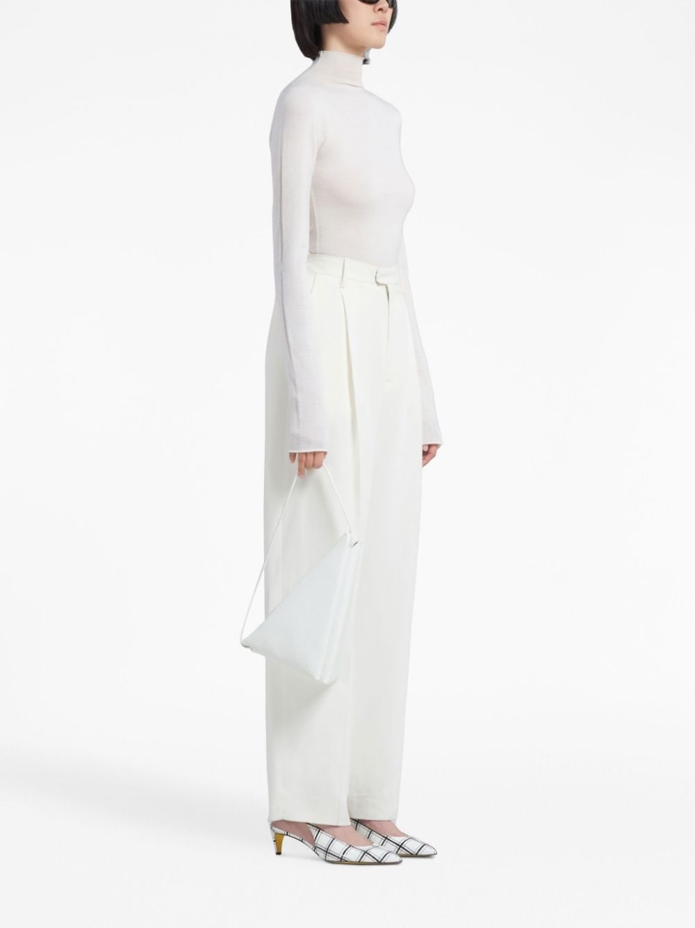 straight-leg pleated trousers - 3