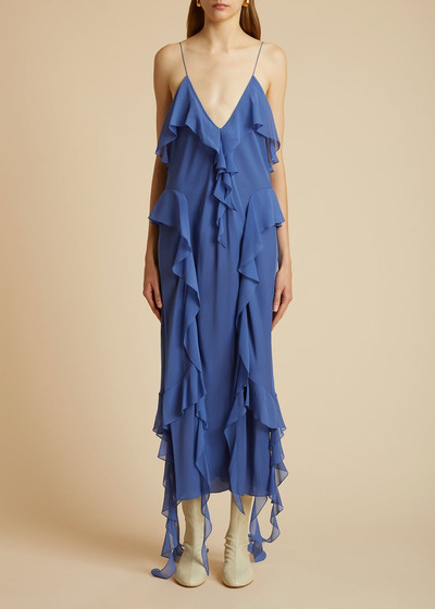 KHAITE The Pim Dress in Blue Iris outlook