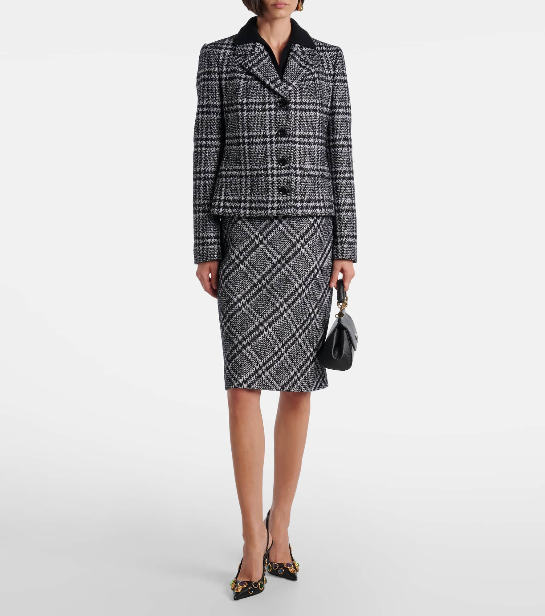 Checked wool-blend miniskirt - 2