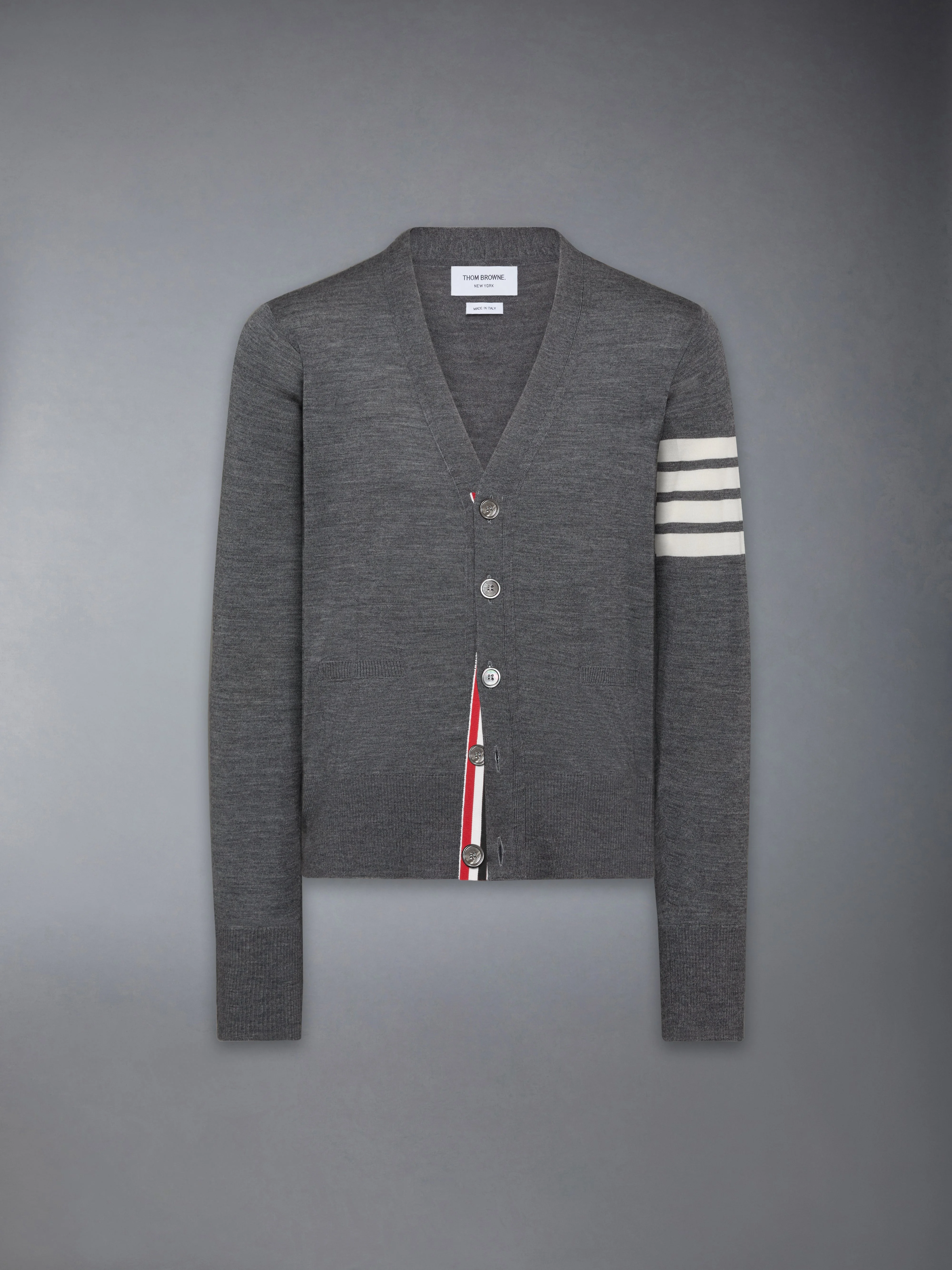 WOOL CLASSIC 4-BAR V-NECK CARDIGAN - 1