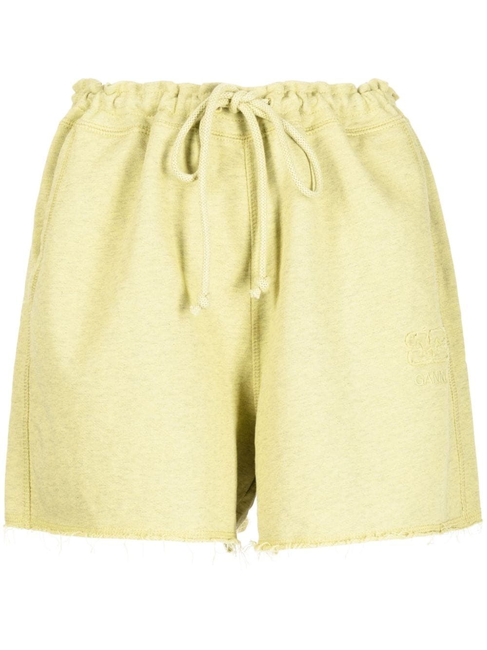 drawstring-waist raw-edge shorts - 1