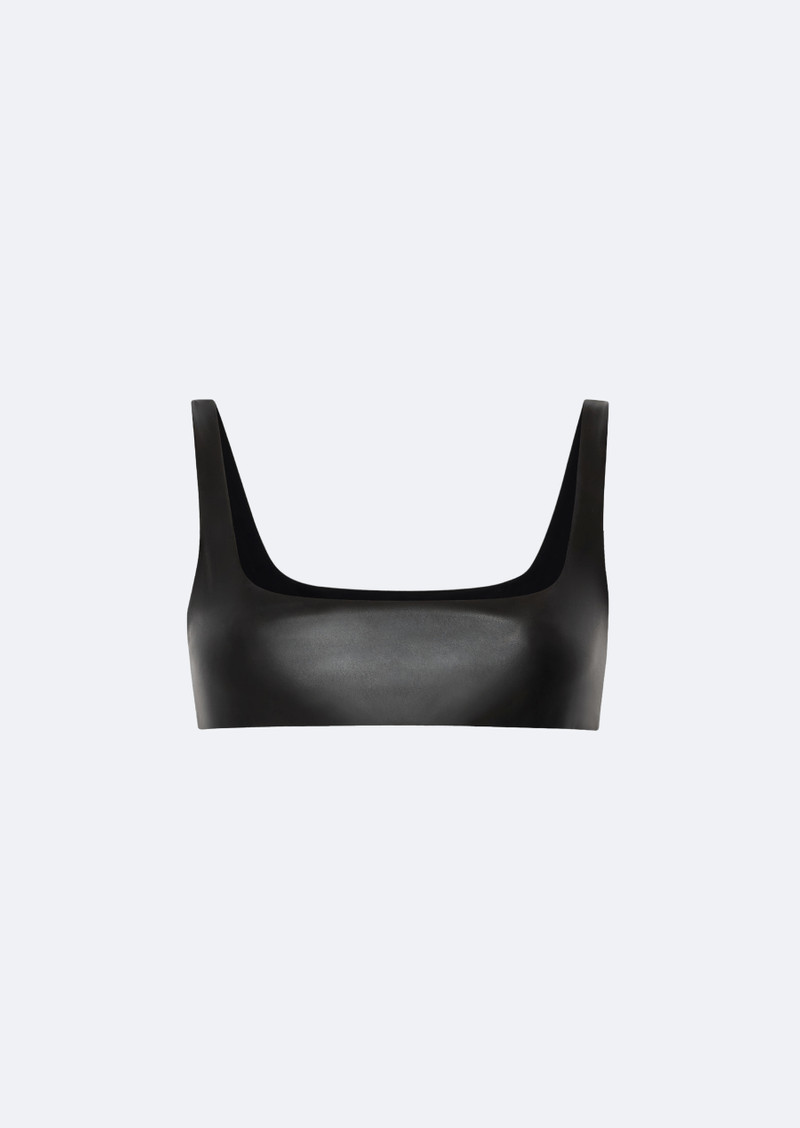Stretch Faux Leather Bra Top 1