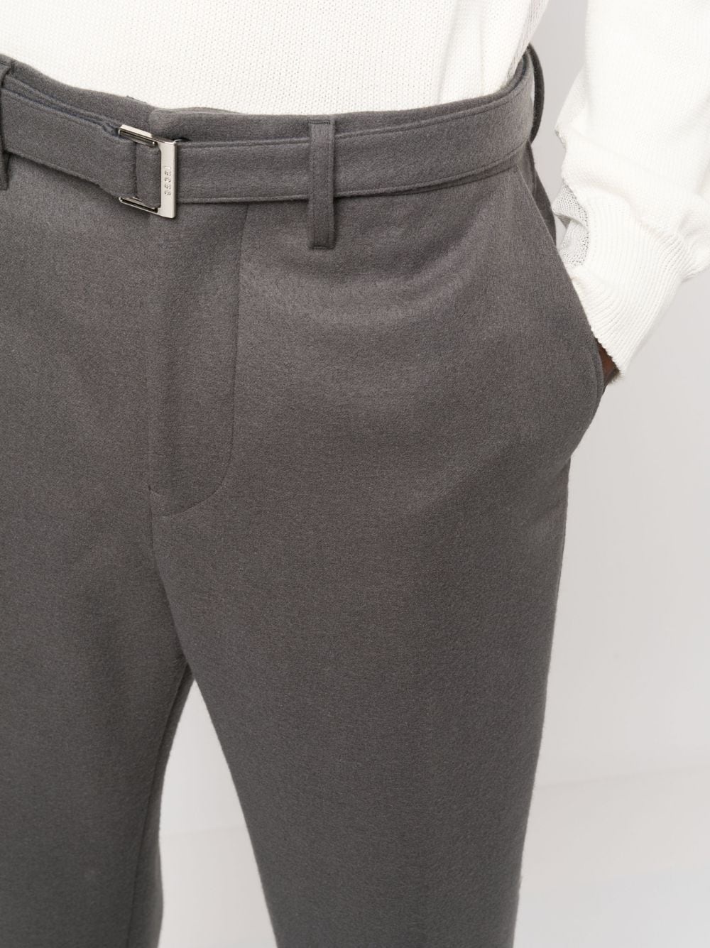 wool tailored cropped trousers - 5