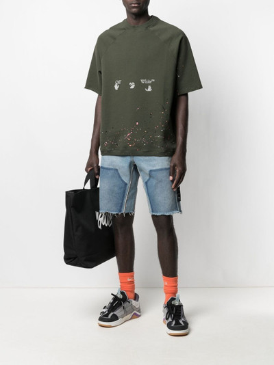 Off-White frayed-edge denim shorts outlook