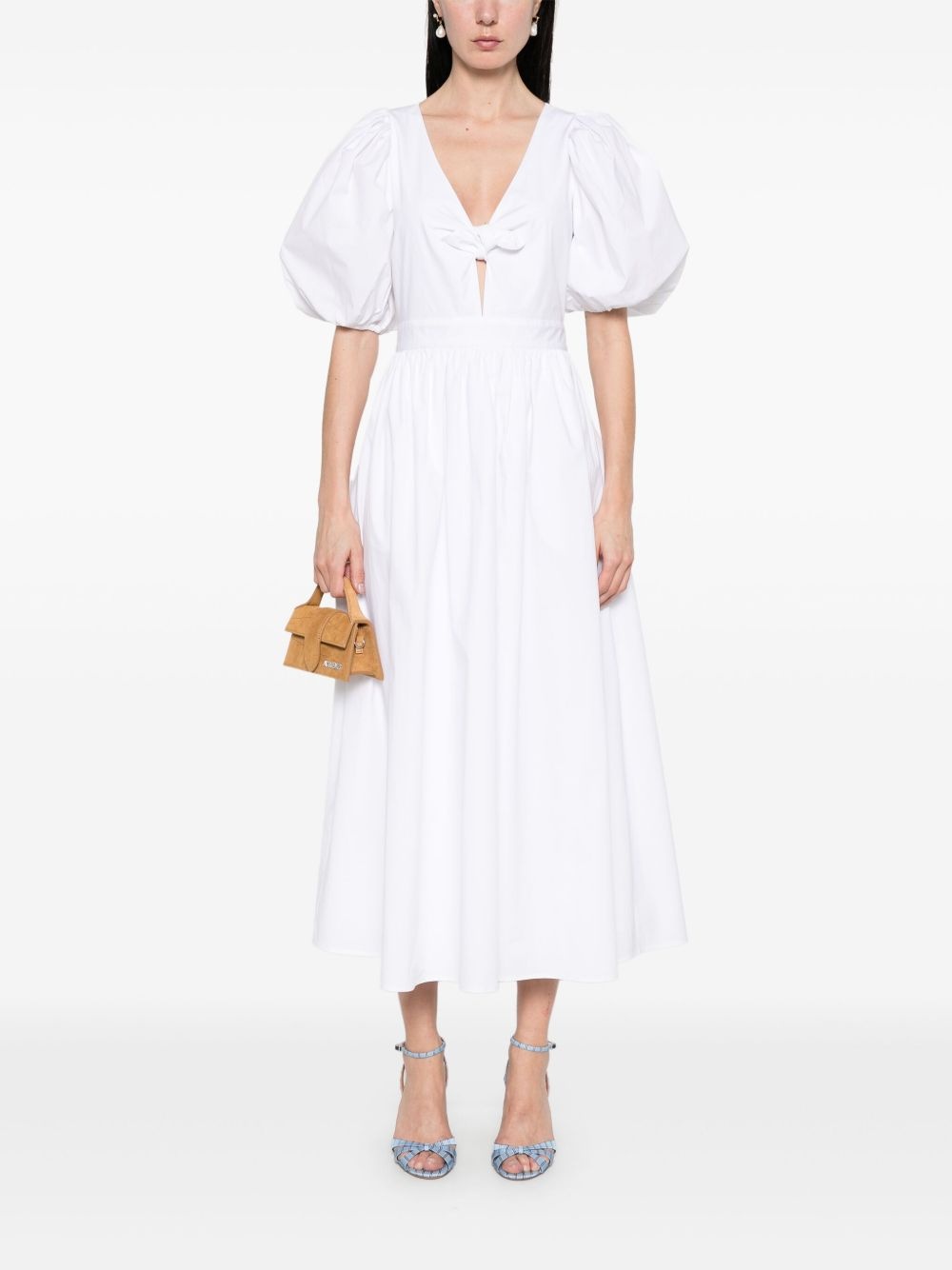 puff-sleeve midi dress - 2