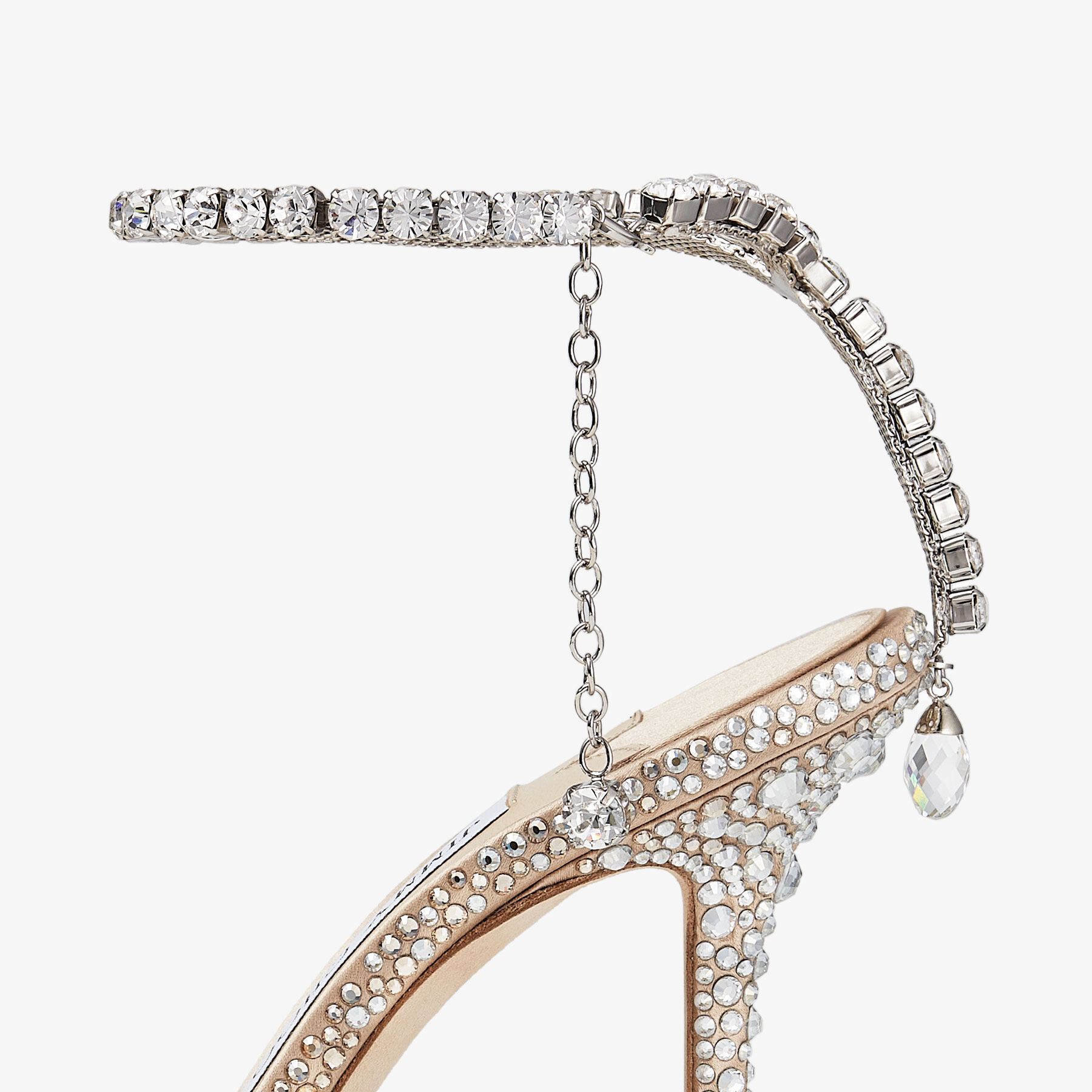 Saeda 100
Gold Satin Pumps with Swarovski Crystals - 4