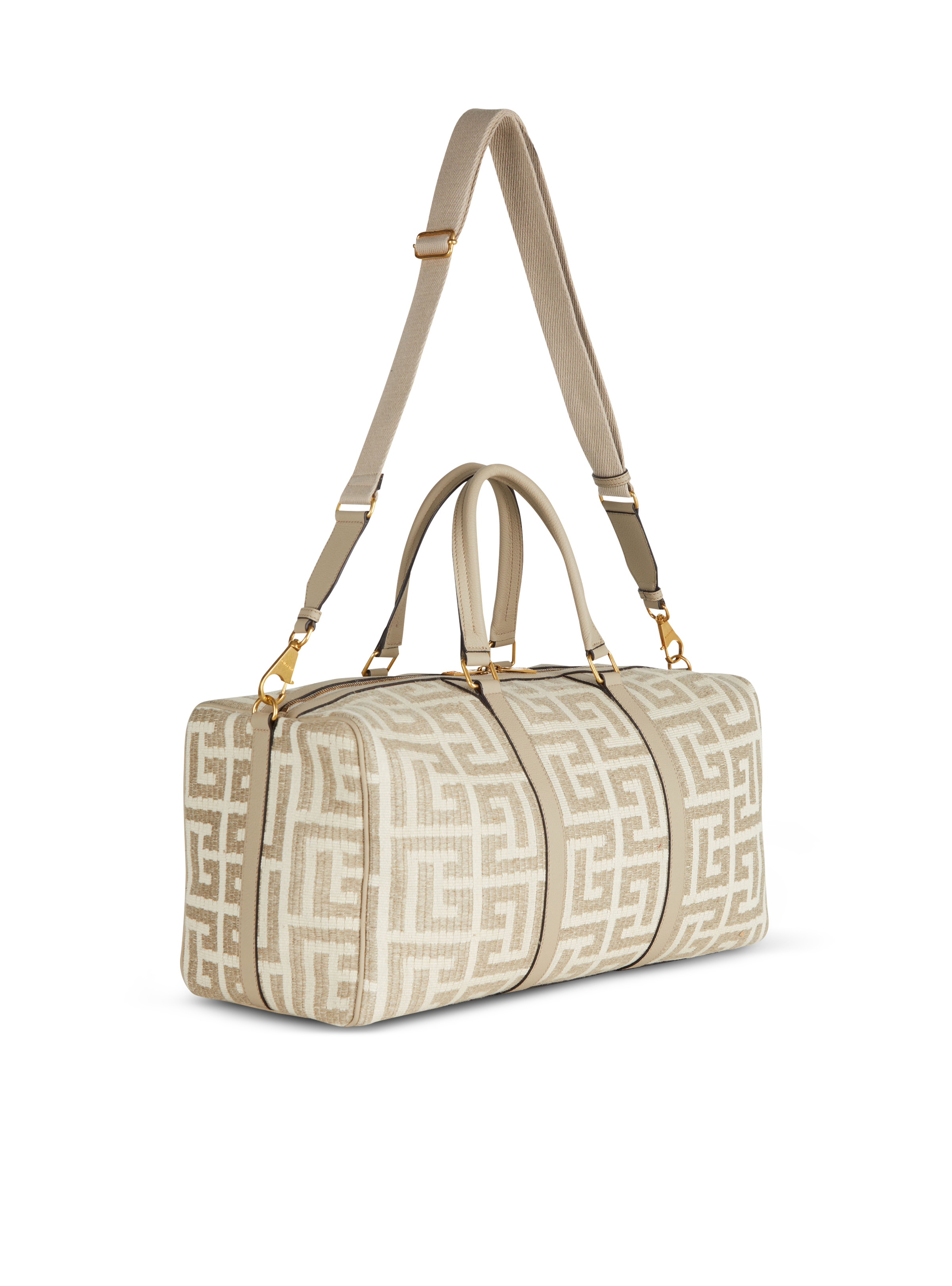 Monogrammed raffia travel bag - 2
