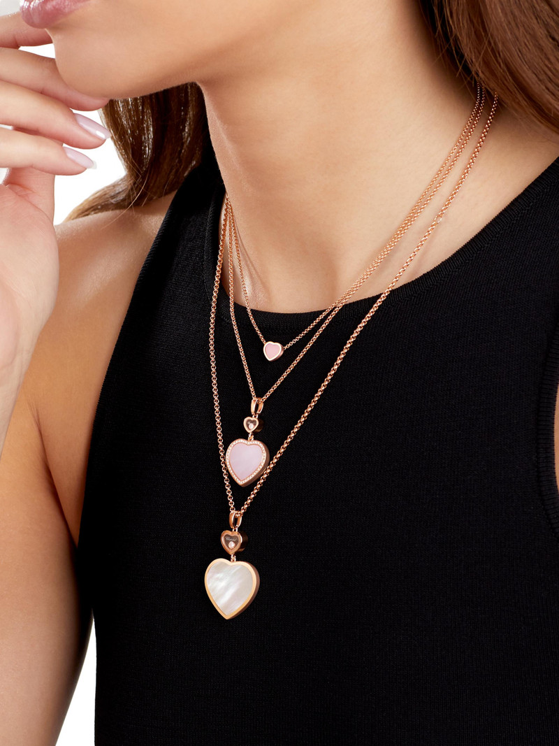 Women's My Happy Hearts 18K Rose Gold & Pink Opal Pendant Necklace - Pink 4