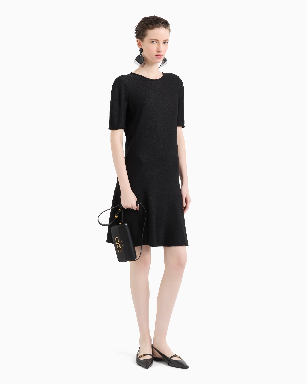 VISCOSE CRÊPE JERSEY DRESS WITH FRILL - 2