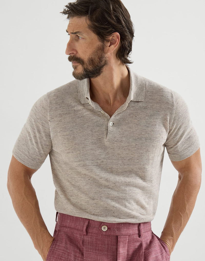 Linen and cotton knit polo 5