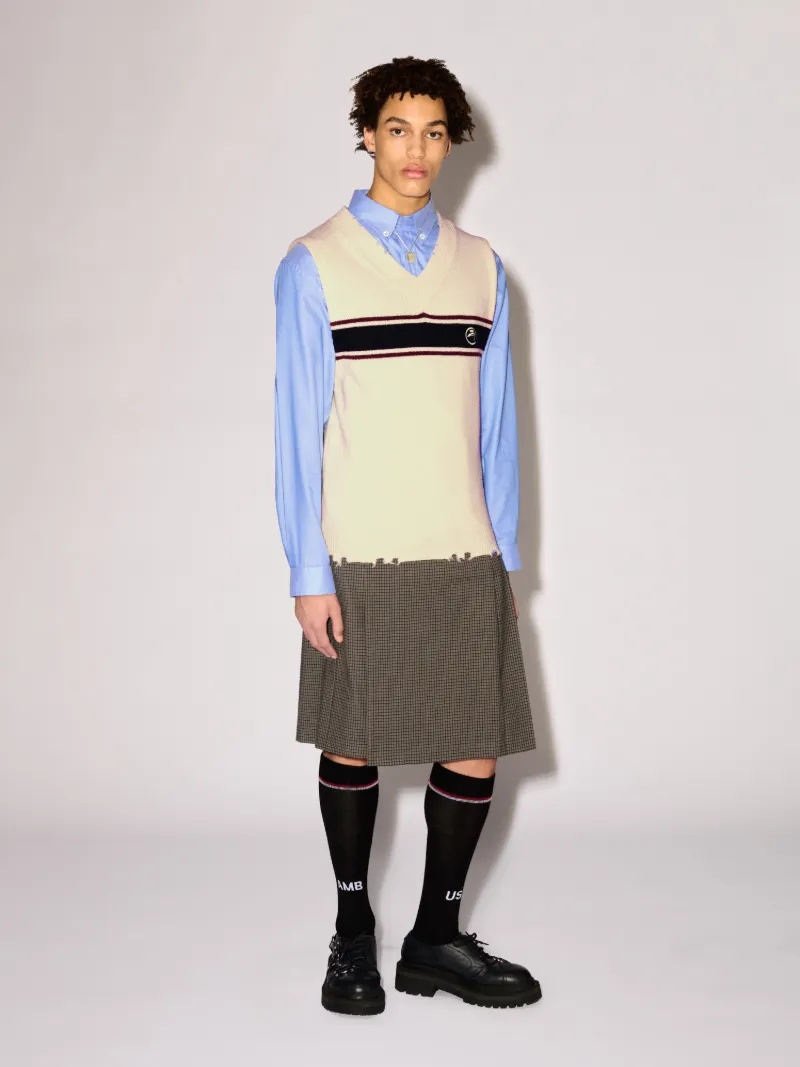 DAMAGED RIB KNIT VEST - 2
