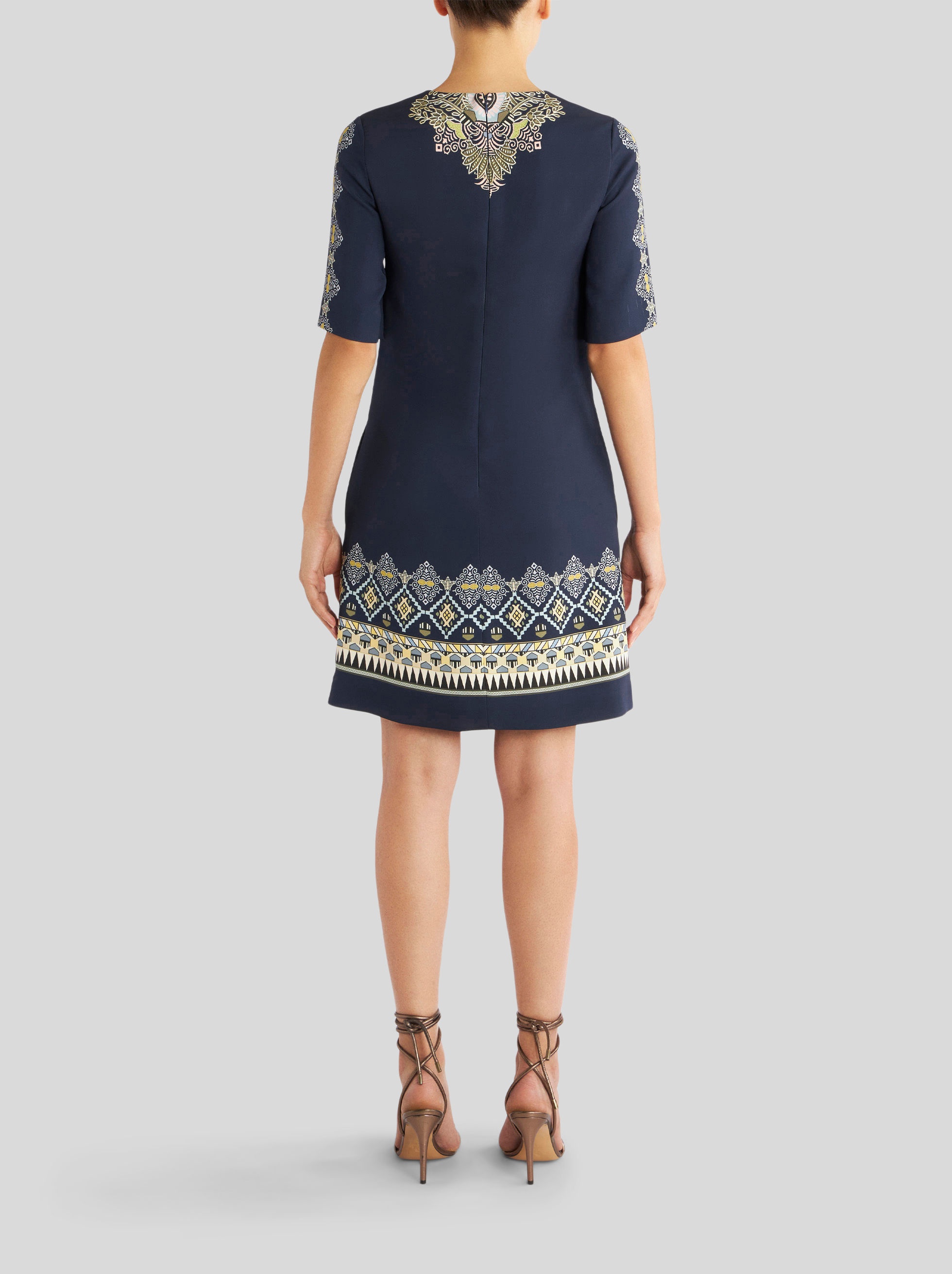 GEOMETRIC PATTERN TUNIC DRESS - 4