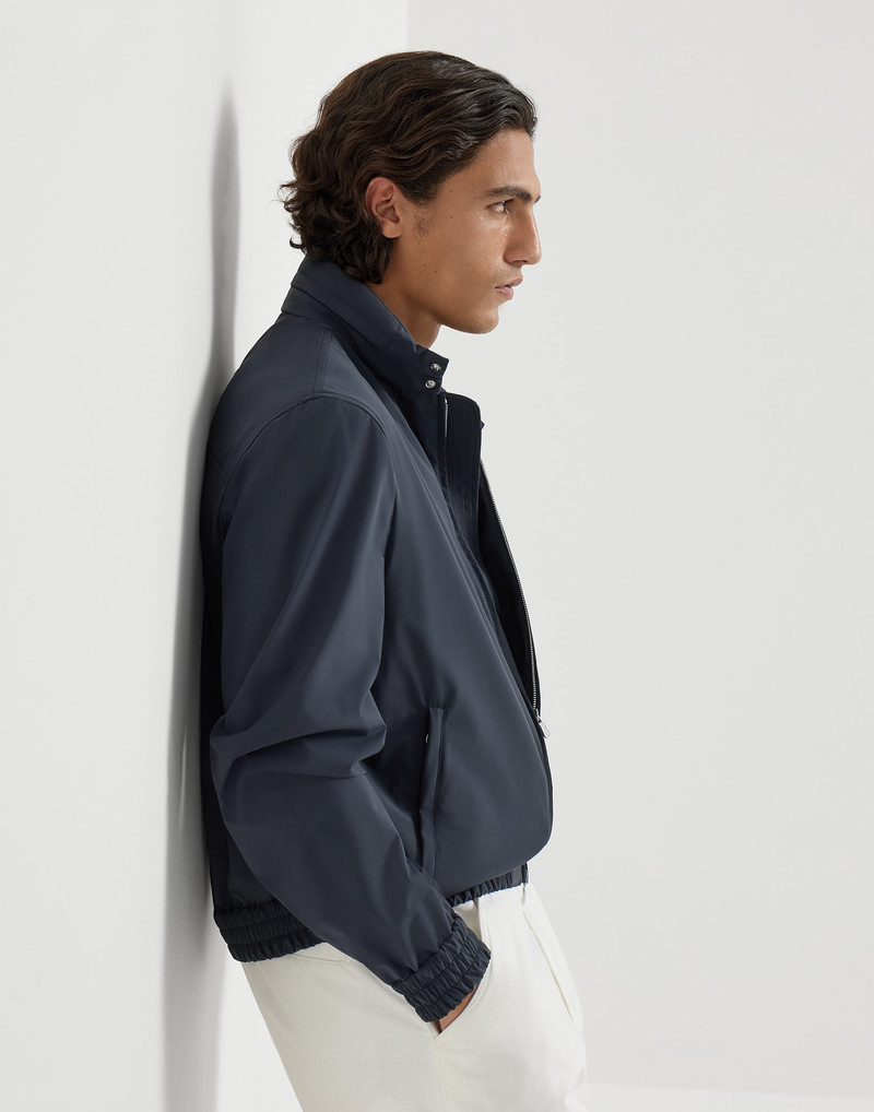 Bonded nylon outerwear jacket with packable hood 5