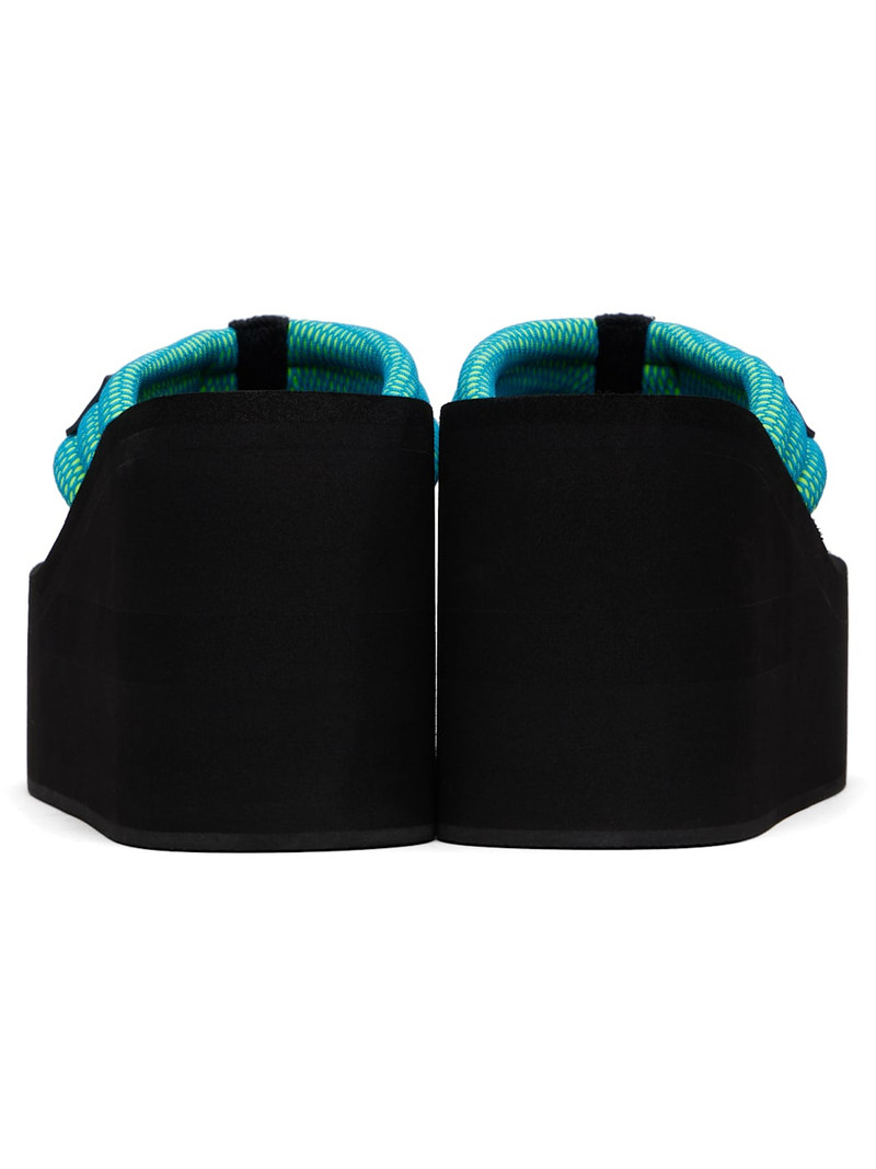 Black & Green Wedge Heeled Sandals 2