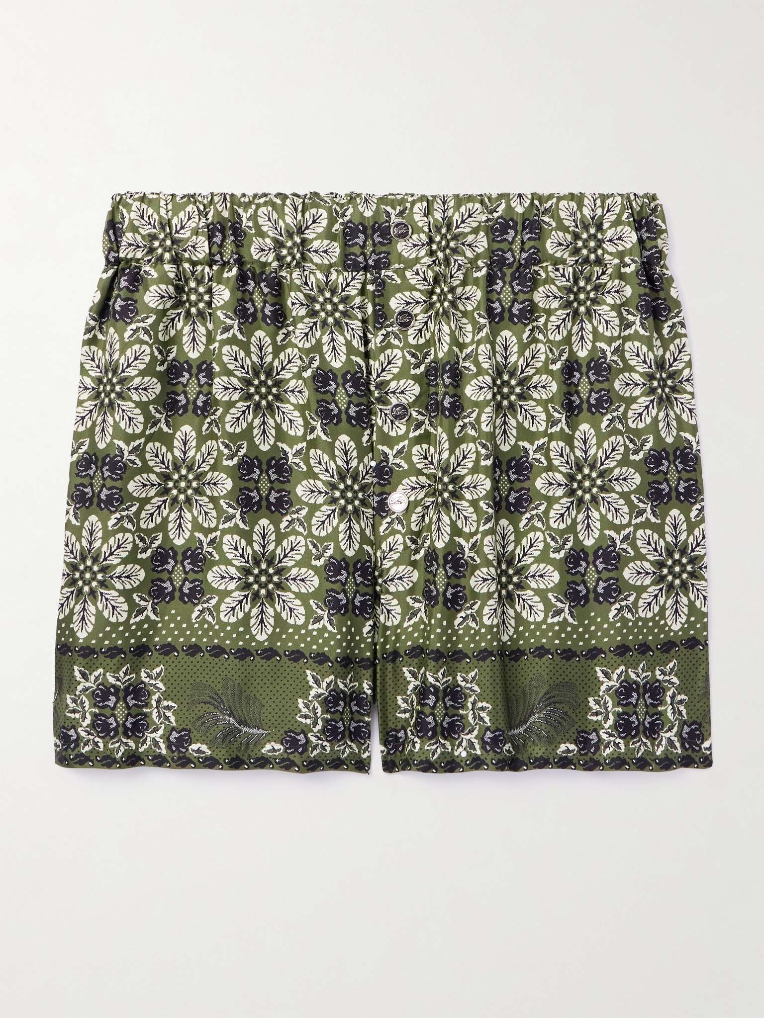 Wide-Leg Printed Silk-Twill Shorts - 1