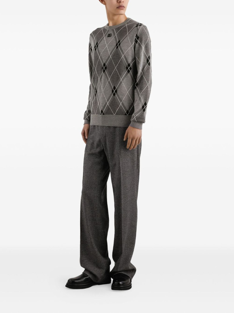 Dolce & Gabbana argyle-pattern logo-detail sweater outlook