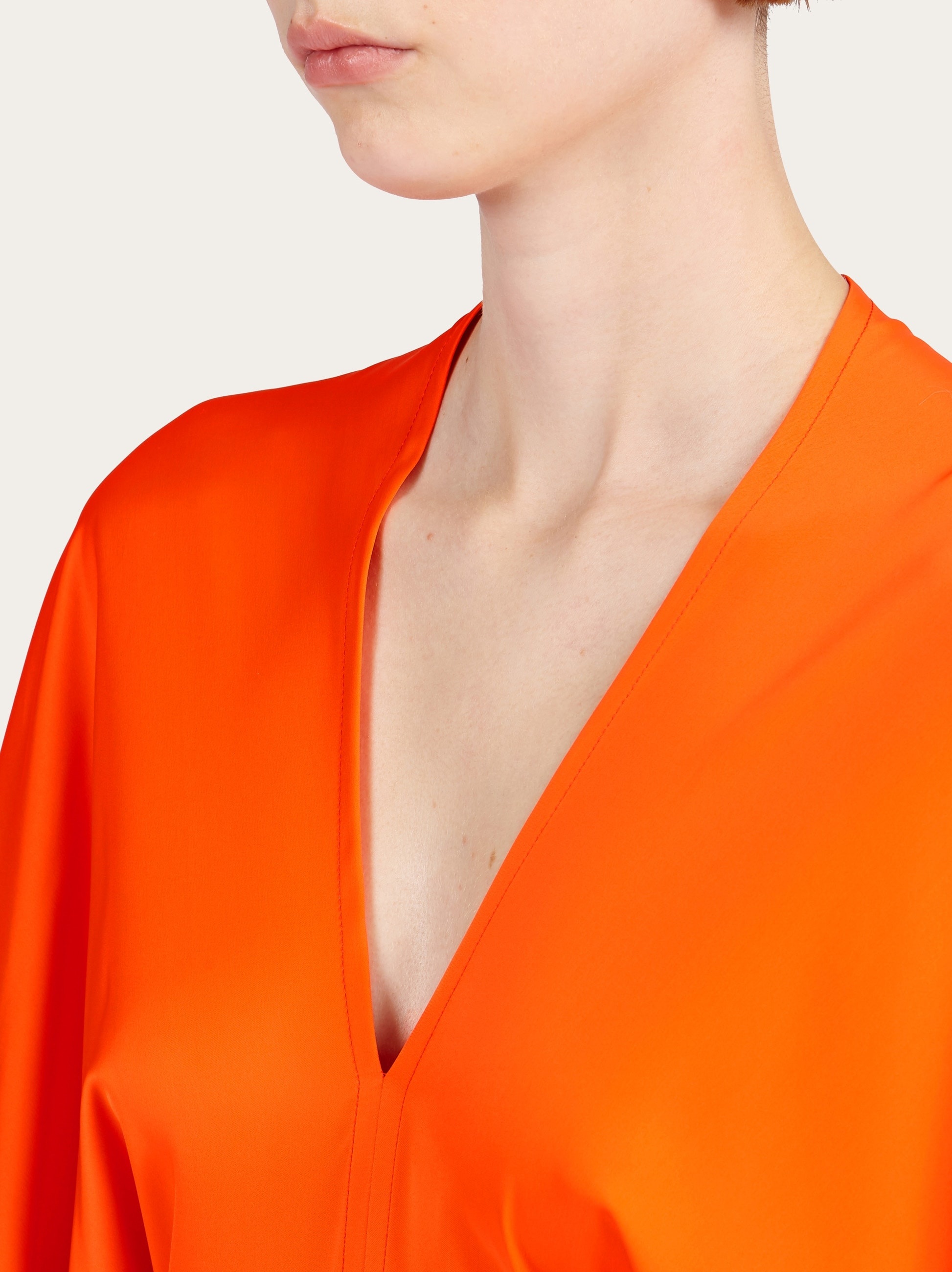 FERRAGAMO Long dress with kimono sleeves | REVERSIBLE