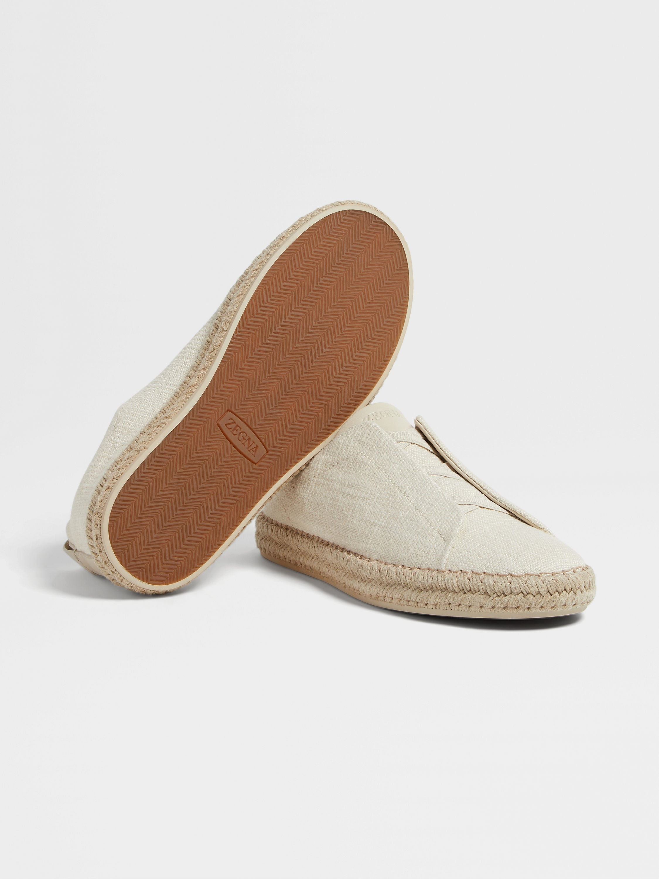 OFF WHITE LINEN BLEND TRIPLE STITCH™ ESPADRILLES - 5