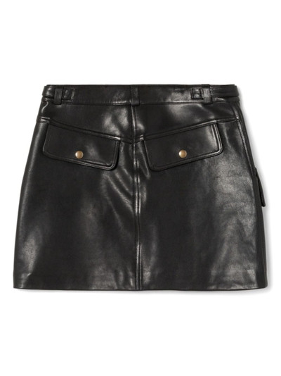 RE/DONE Racer leather mini skirt outlook