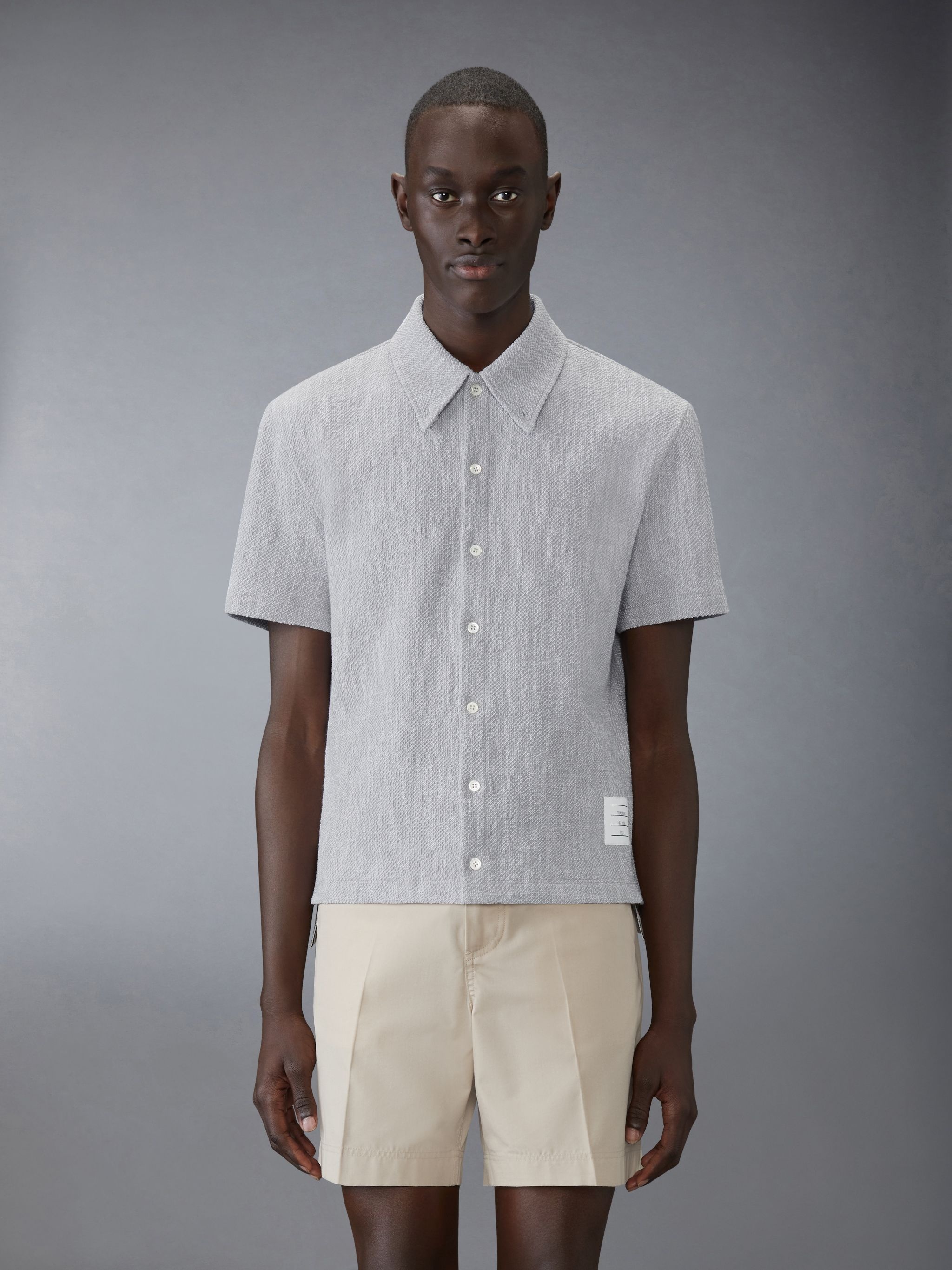 COTTON TWEED SHORT SLEEVE SHIRT - 1